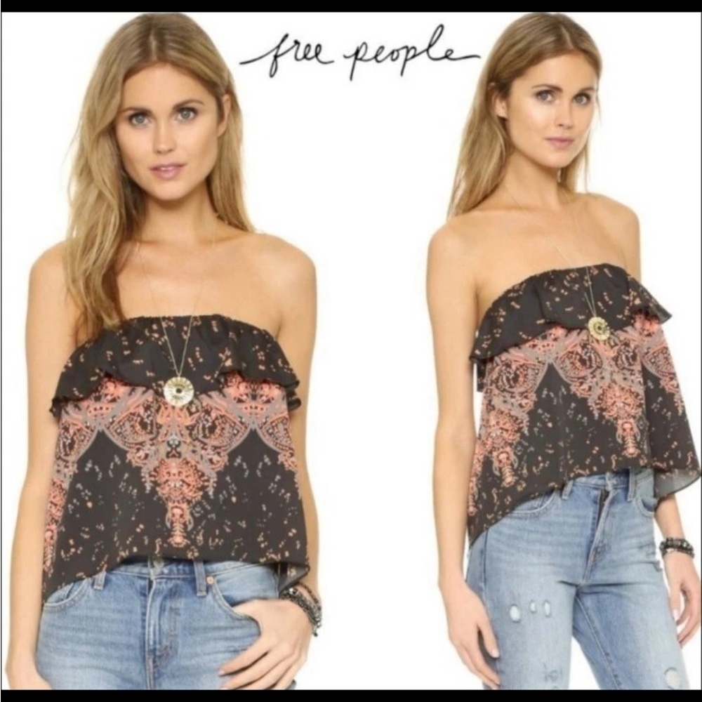 Free People Boho Flounce Crop Top Size Small Petite